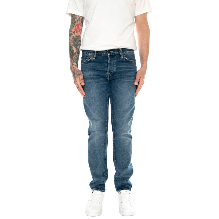 KLONDIKE PANT BLUE DARK USED WASH - Pantaloni Denim Jeans Uomo Blu I029207 014L CARHARTT WIP 