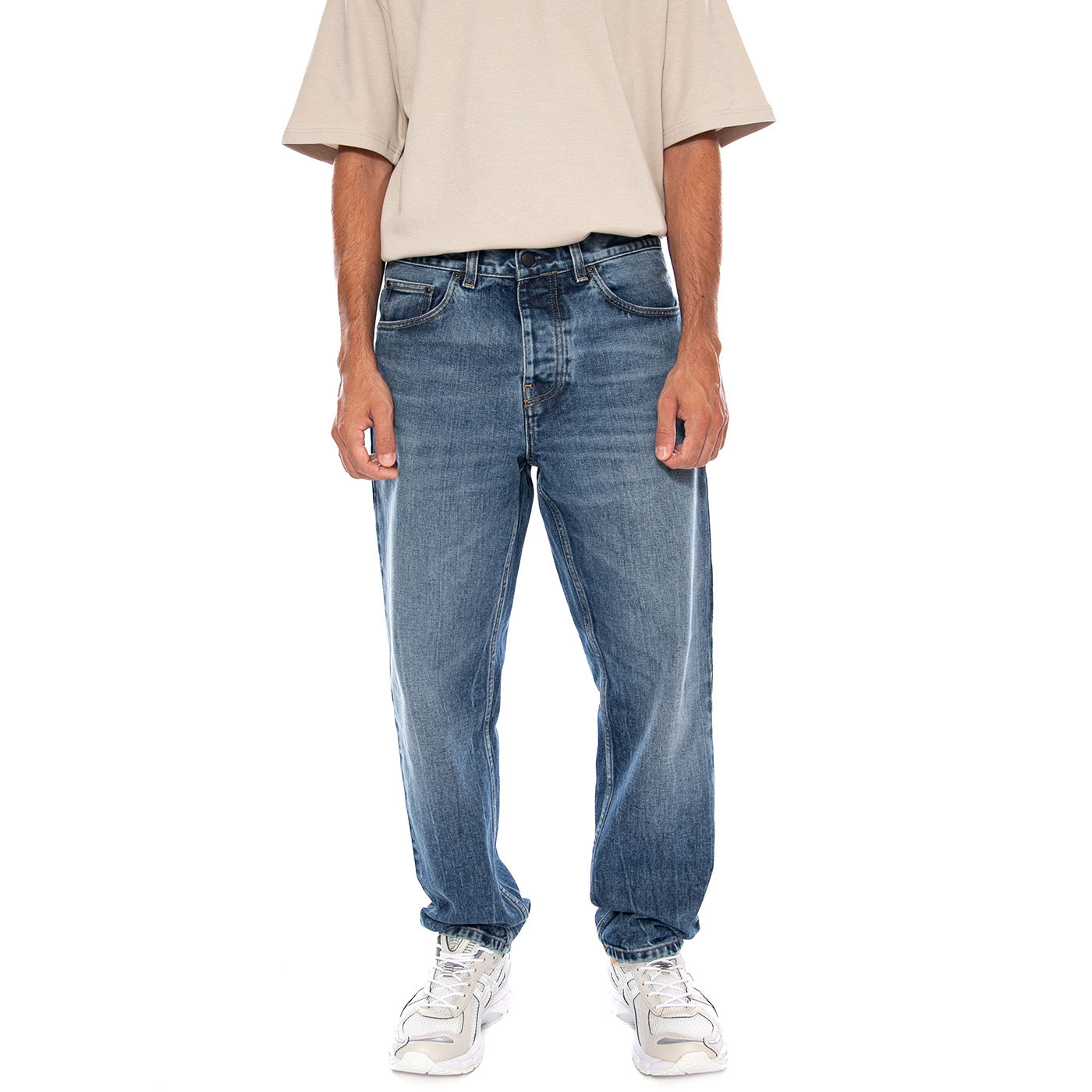 NEWEL PANT BLUE MARBLE USED WASH - Pantaloni Denim Jeans Uomo Blu I029208 017X CARHARTT WIP 