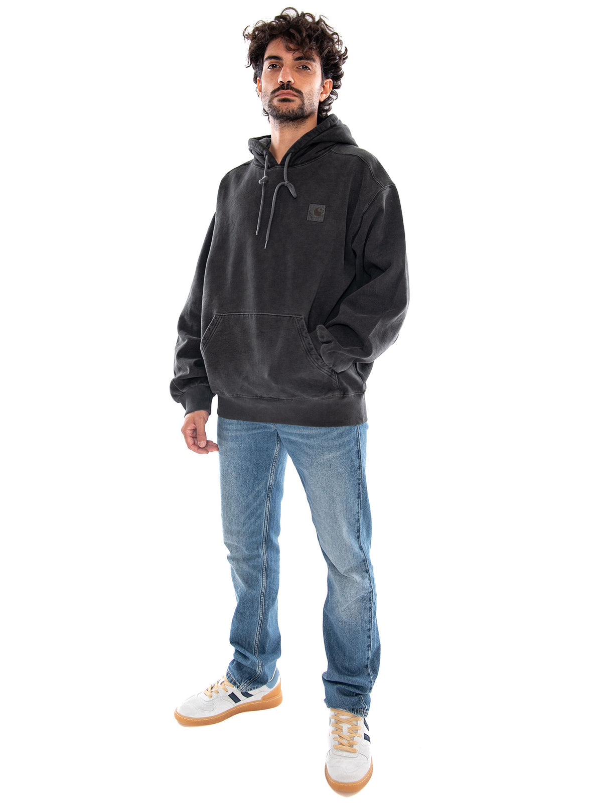 Hooded Vista Sweat Black Garment Dyed - Felpa con Cappuccio Uomo Nera I029523 89GD CARHARTT WIP 