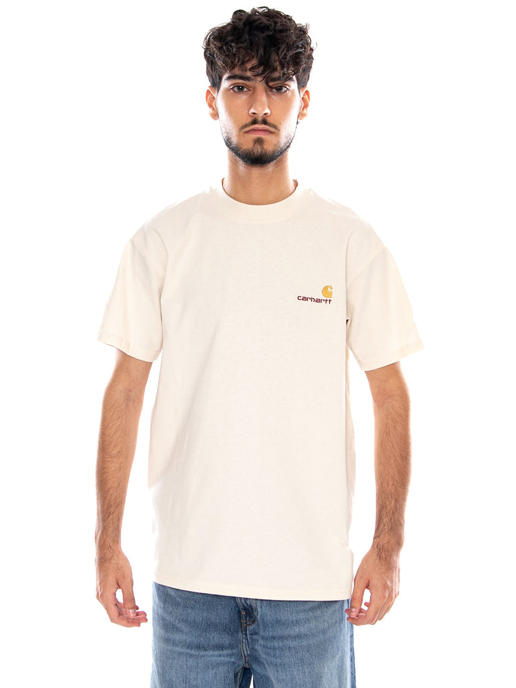 S/S AMERICAN SCRIPT T-SHIRT NATURAL - Maglietta Girocollo Uomo Beige I029956 05XX CARHARTT WIP 