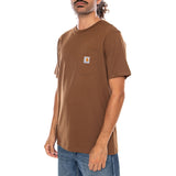 S/S POCKET T-SHIRT WIP H BROWN - Maglietta Girocollo Uomo Marrone  Uomo CARHARTT WIP