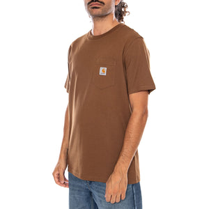 S/S POCKET T-SHIRT WIP H BROWN - Maglietta Girocollo Uomo Marrone I030434 3TGXX CARHARTT WIP 