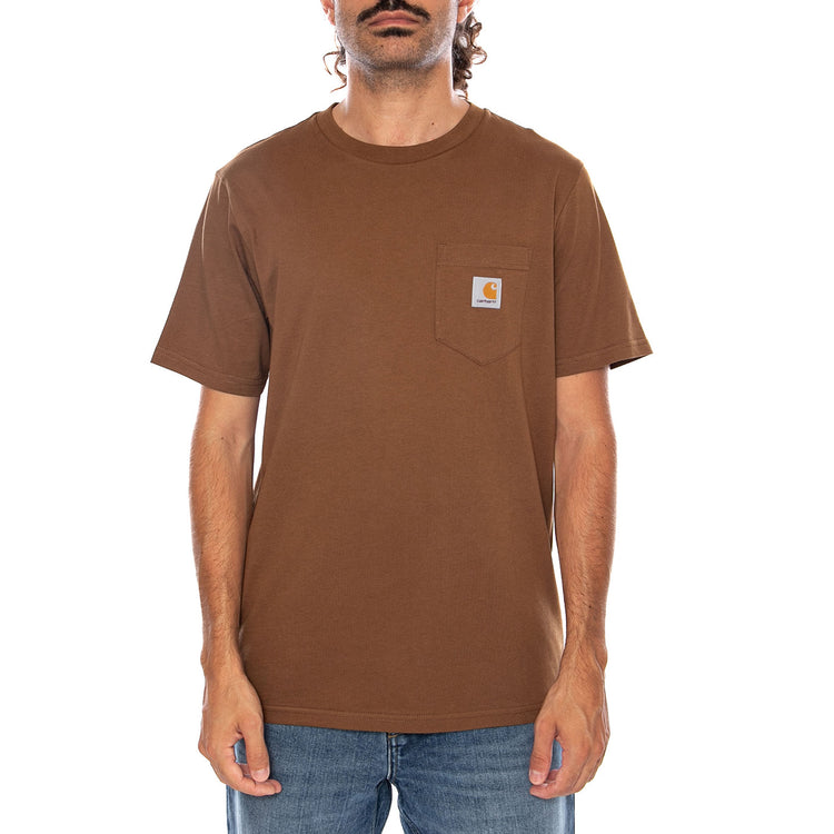 S/S POCKET T-SHIRT WIP H BROWN - Maglietta Girocollo Uomo Marrone I030434 3TGXX CARHARTT WIP 