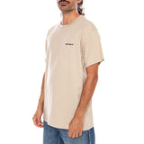 S/S SCRIPT EMBROIDERY T-SHIRT FLEUR DE SEL / BLACK - T-shirt Girocollo Uomo Beige Uomo CARHARTT WIP