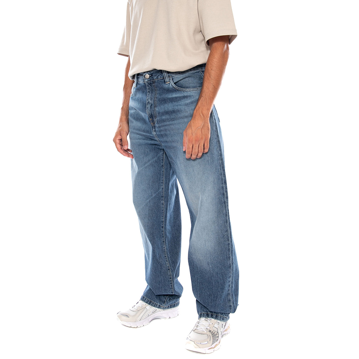LANDON PANT BLUE MARBLE USED WASH - Pantaloni Denim Jeans Uomo Blu I030468 017X CARHARTT WIP 