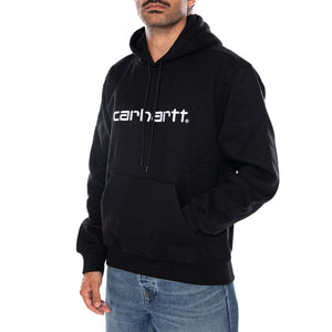 HOODED CARHARTT SWEAT BLACK - Felpa con Cappuccio Uomo Nera I030547 0D2XX CARHARTT WIP 