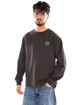 L/S VISTA T-SHIRT TOBACCO GARMENT DYED - T-Shirt Col Rond Manches Longues Homme Marron Homme CARHARTT WIP