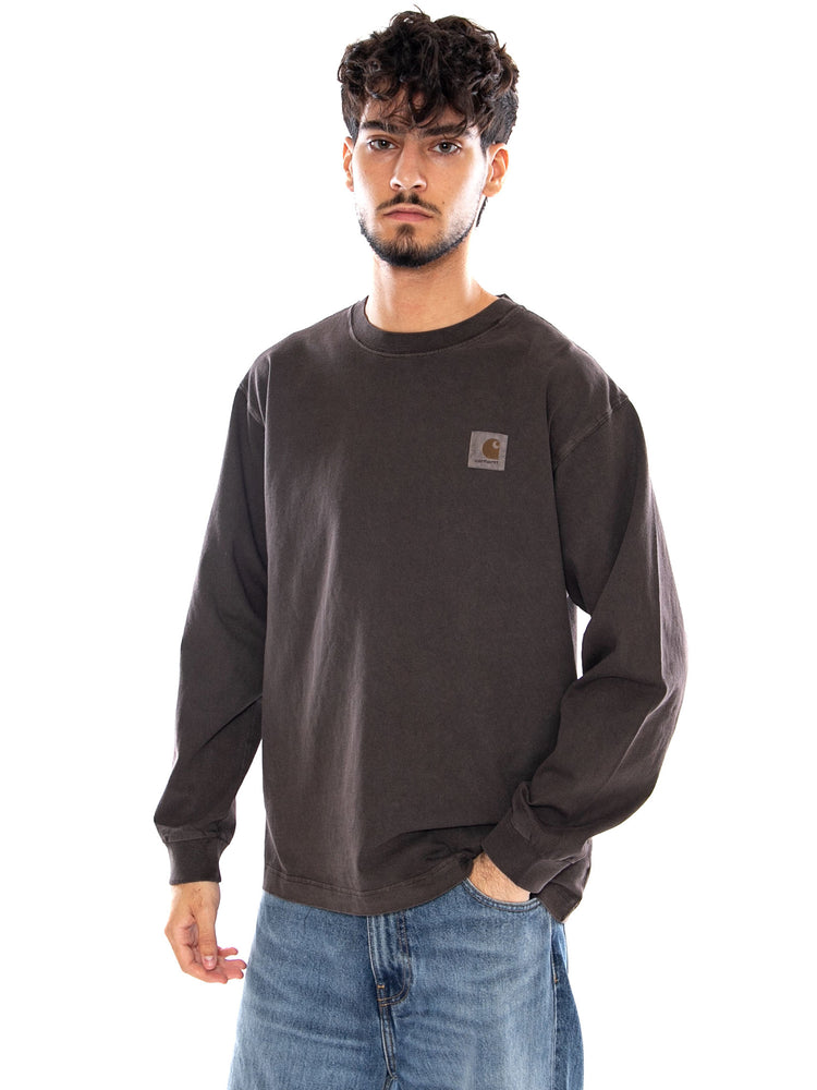 L/S VISTA T-SHIRT TOBACCO GARMENT DYED - Maglietta Girocollo Maniche Lunghe Uomo Marrone I030779 47GD CARHARTT WIP 
