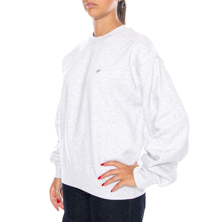 W' CASEY SWEATSHIRT ASH HEATHER / SILVER - Felpa Girocollo Donna Grigia I032643 1DQXX CARHARTT WIP 