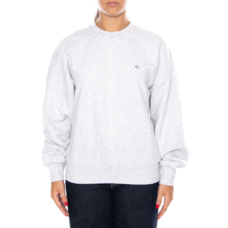 W' CASEY SWEATSHIRT ASH HEATHER / SILVER - Felpa Girocollo Donna Grigia I032643 1DQXX CARHARTT WIP 