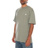 T-SHIRT S/S MADISON SHADY GREEN / WHITE - T-shirt Col Rond Homme Vert Homme CARHARTT WIP