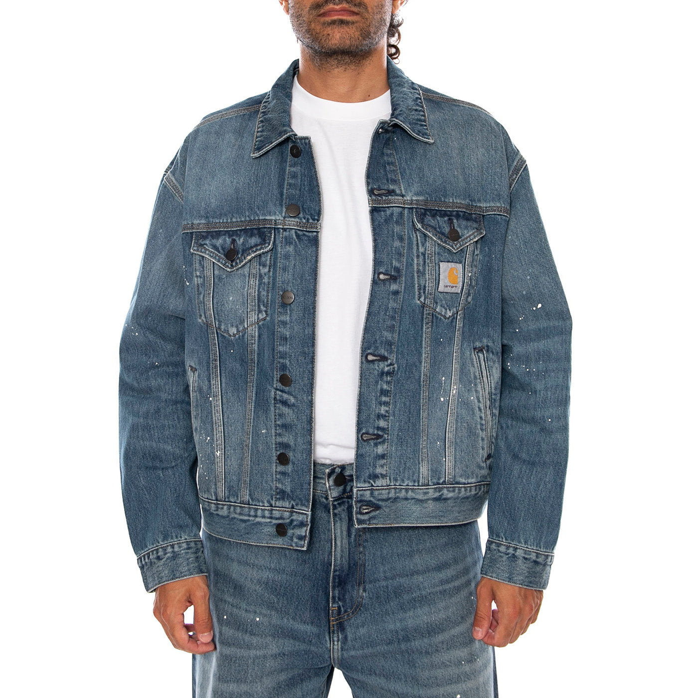 HELSTON JACKET BLUE - Giacca Denim Jeans Uomo Blu I033352 01EJ CARHARTT WIP 