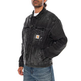 HELSTON JACKET BLACK - Veste en Denim Jeans Homme Noire CARHARTT WIP