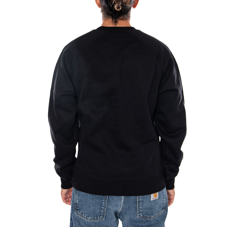 CHASE SWEAT BLACK / GOLD - Felpa Girocollo Uomo Nera I033660 00FXX CARHARTT WIP 