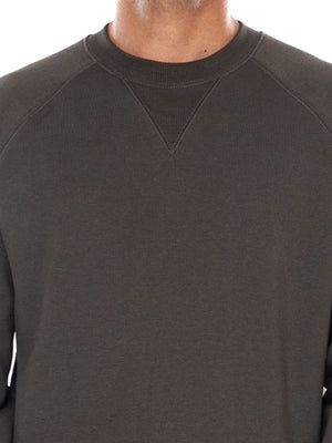 CARHARTT WIP CHASE SWEAT SHUNGITE / GOLD - Felpa Girocollo Uomo Grigia I033660 3X9XX CARHARTT WIP 