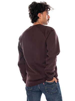 CARHARTT WIP CHASE SWEAT PALISANDER / GOLD - Felpa Girocollo Uomo Marrone I033660 3XEXX CARHARTT WIP 