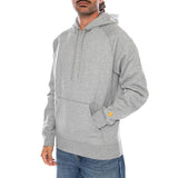 HOODED CHASE SWEAT GREY HEATHER / GOLD - Sweat à Capuche Homme Gris Chiné / Or - CARHARTT WIP