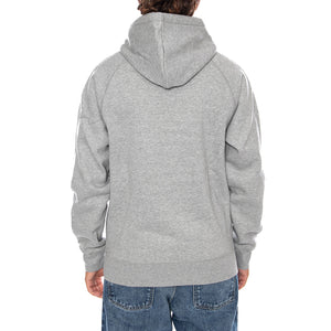 HOODED CHASE SWEAT GREY HEATHER / GOLD - Felpa con Cappuccio Uomo Grigia I033661 00MXX CARHARTT WIP 