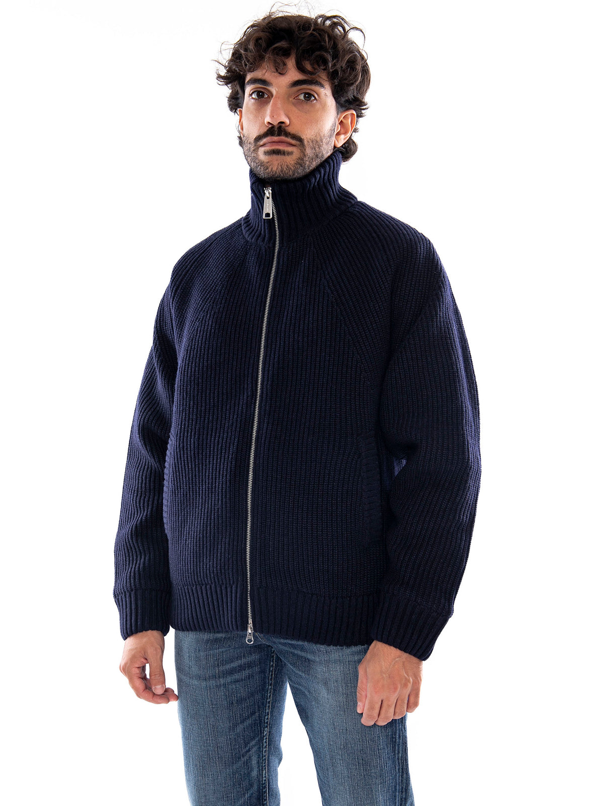 Carhartt WIP Banley Sweater Jacket Dark Navy - Giacca in Maglia Uomo Blu Navy I033902 1CXX CARHARTT WIP 