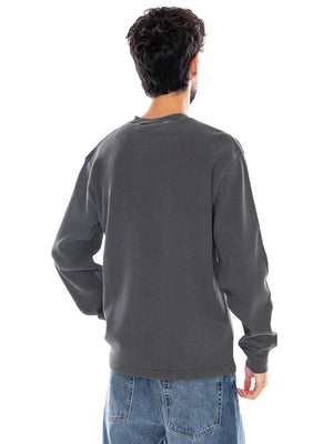 L/S VISTA WAFFLE T-SHIRT BLACK GARMENT DYED - Maglietta Girocollo Uomo Nera I035304 89GD CARHARTT WIP 