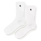 MADISON PACK SOCKS WHITE / BLACK - Ensemble de Deux Paires de Chaussettes Blanches ACCESSOIRES CARHARTT WIP