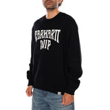 DECK SWEATER BLACK / WHITE - Sweater Col Rond Homme Noir CARHARTT WIP