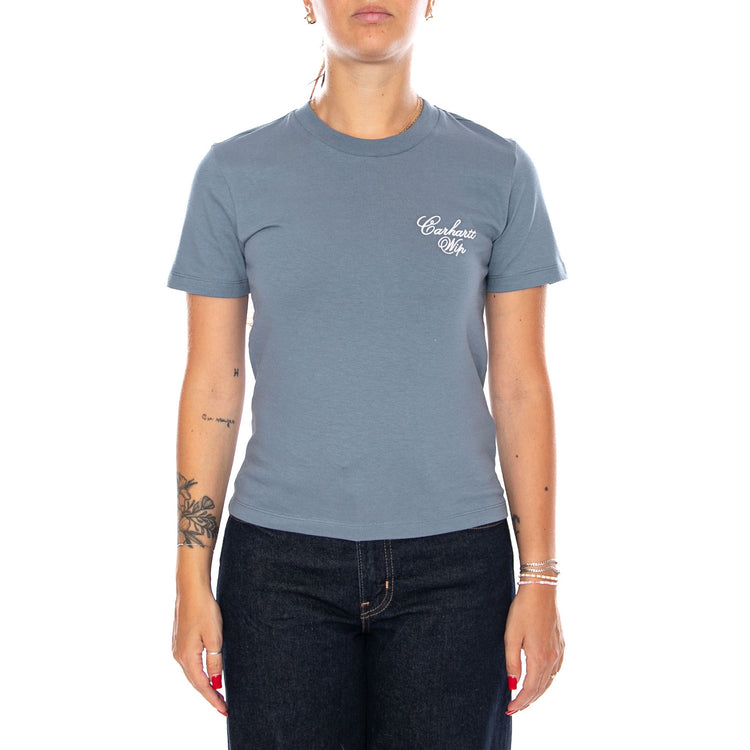 W' S/S GRACIOUS T-SHIRT SHADY BLUE - Maglietta Girocollo Donna Blu I036904 3RHXX CARHARTT WIP 