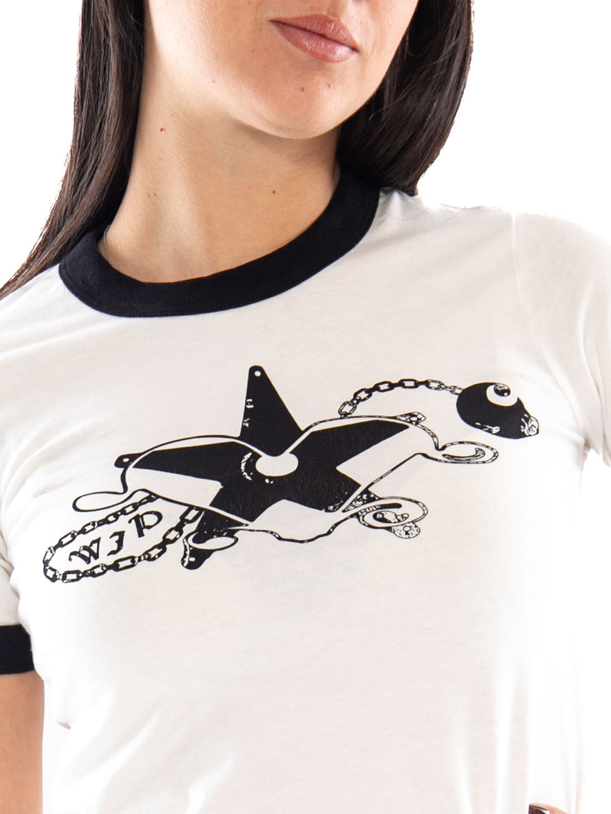 Carhartt WIP W' S/S Outlaw Star Ringer T-Shirt Wax/Black - T-Shirt Donna Bianca I036928 0D360 CARHARTT WIP 