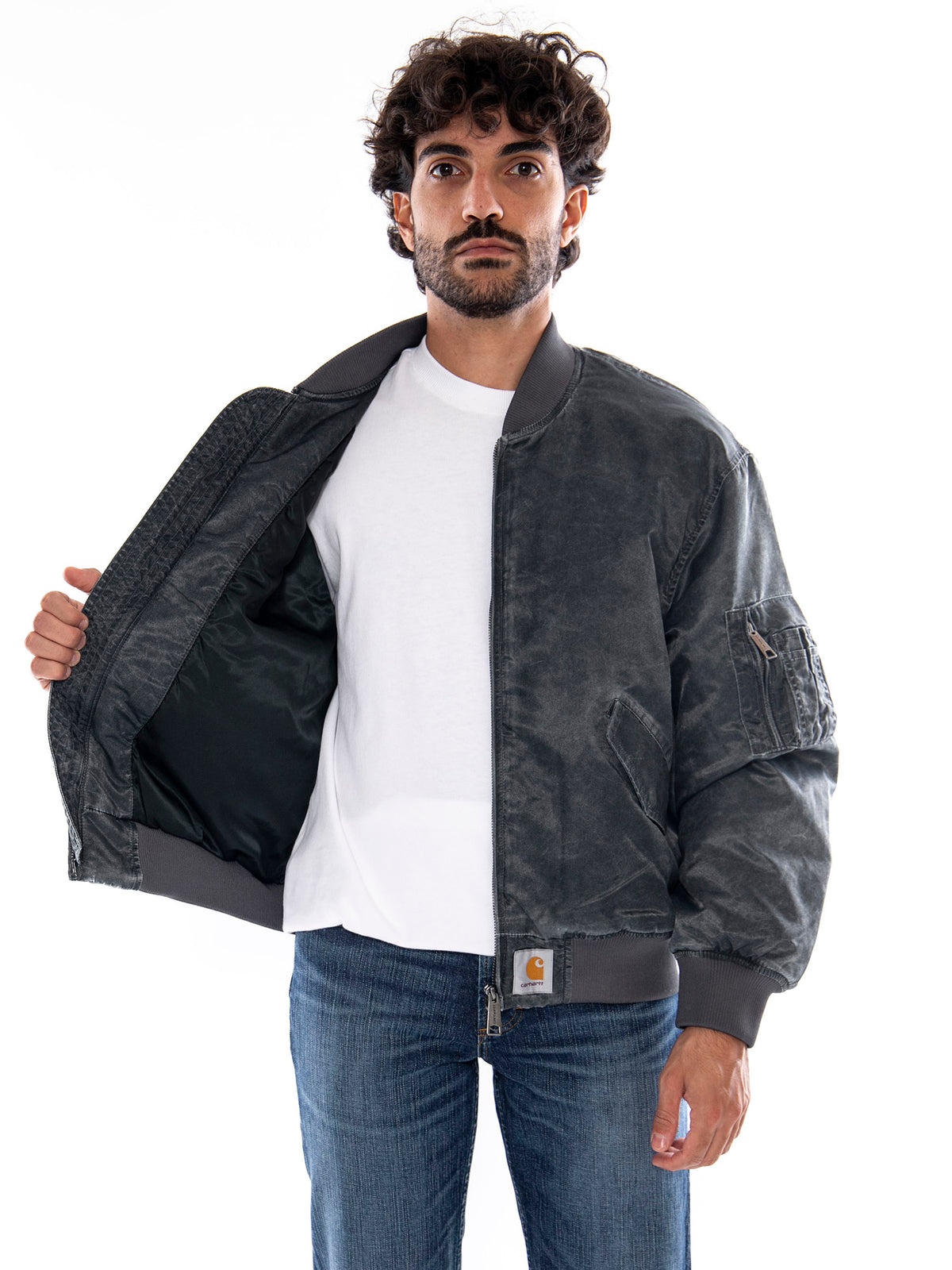 Carhartt WIP Orman Bomber Raven Heavy - Bomber Uomo Grigio Scuro I037012 3T64G CARHARTT WIP 