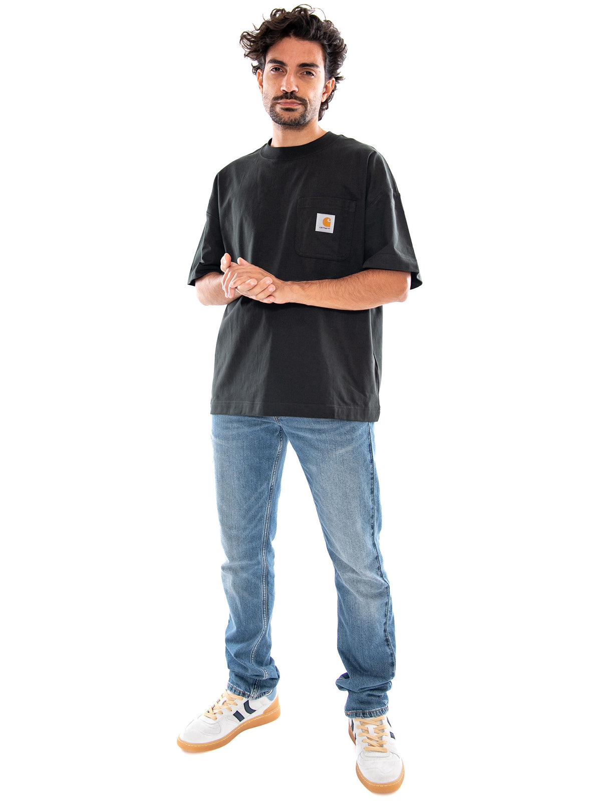 S/S Work Pocket T-Shirt Raven - Maglietta Girocollo Uomo Verde I037015 3T6XX CARHARTT WIP 