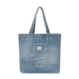 DENIM TOTE BLUE - Sac Tote Shopping Denim Jeans Bleu ACCESSOIRES CARHARTT WIP