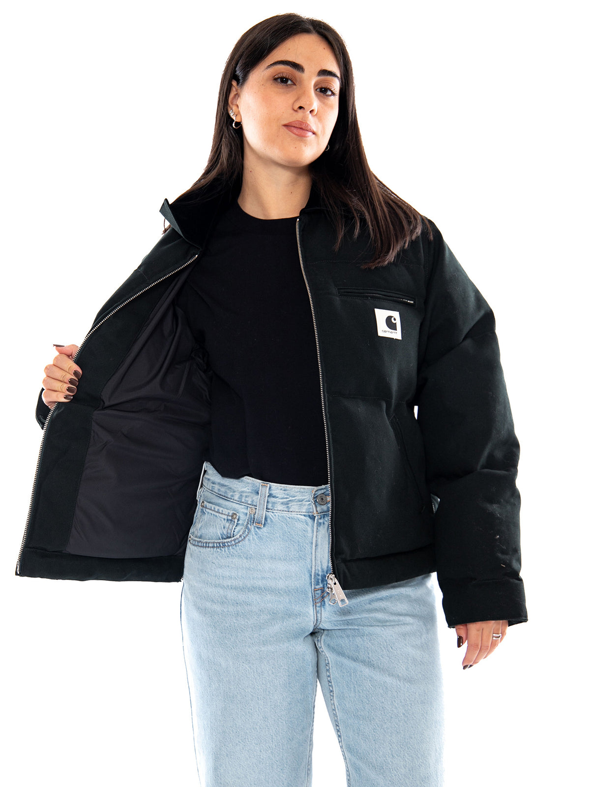 Carhartt WIP W' Raymond Jacket Raven / Black - Giacca Donna Grigio Scuro e Nera<BR/><BR/> I037039 3WMXX CARHARTT WIP 