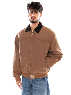 OG SANTA FE JACKET TOBACCO STONE CANVAS - Giacca Uomo Marrone I037056 3XA4O CARHARTT WIP 