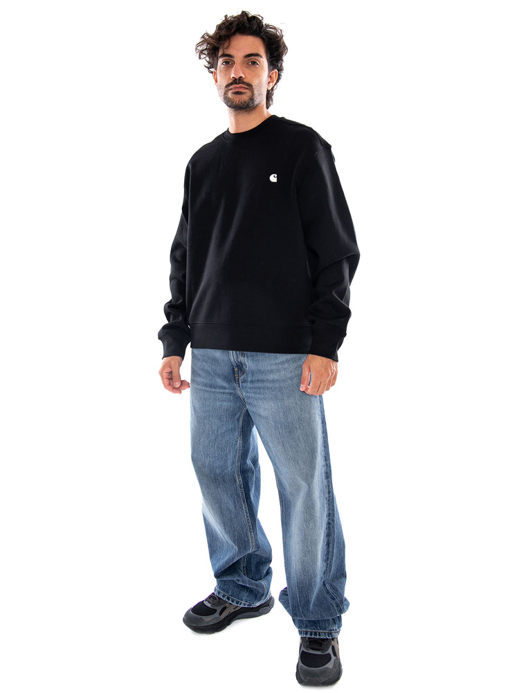 MACK SWEAT BLACK / WAX - Felpa Girocollo Uomo Nera I037099 K02XX CARHARTT WIP 
