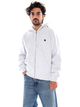 HOODED MACK JACKET ASH HEATHER / BLACK - Felpa con Cappuccio e Zip Uomo Grigia  Uomo CARHARTT WIP