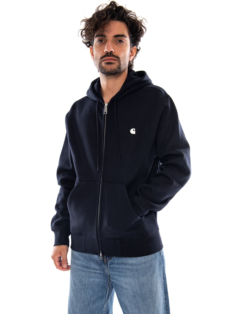 HOODED MACK JACKET DARK NAVY / WAX - Felpa con Cappuccio Uomo Nera I037102 0COXX CARHARTT WIP 