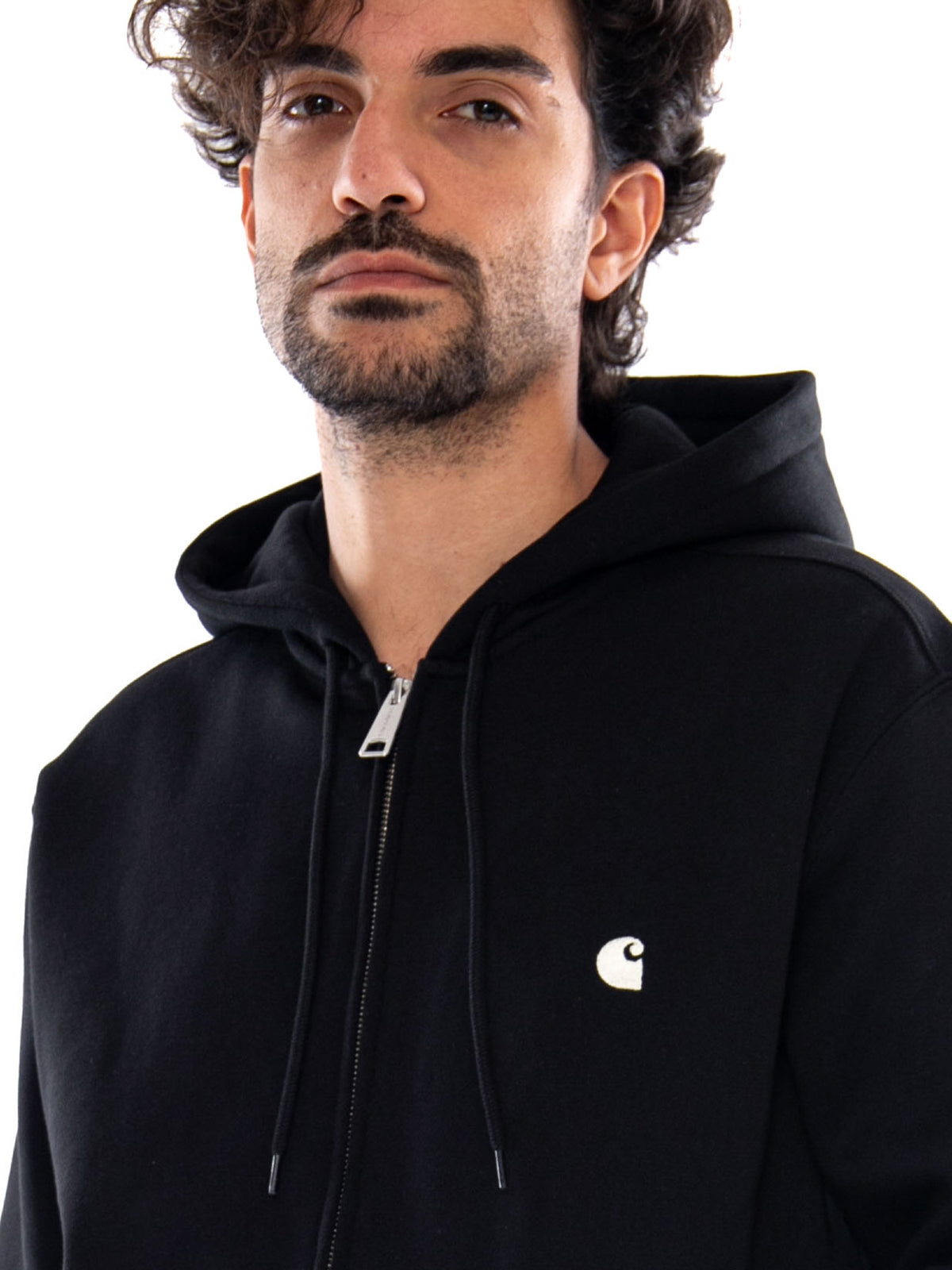 Hooded Mack Jacket Black / Wax - Felpa con Cappuccio e Zip Uomo Nera I037102 K02XX CARHARTT WIP 