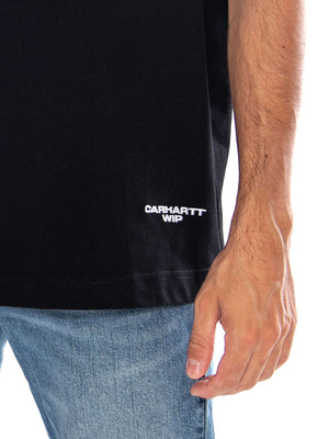 S/S Chapter Script T-Shirt Black / White - Maglietta Girocollo Uomo Nera I037112 0D2XX CARHARTT WIP 