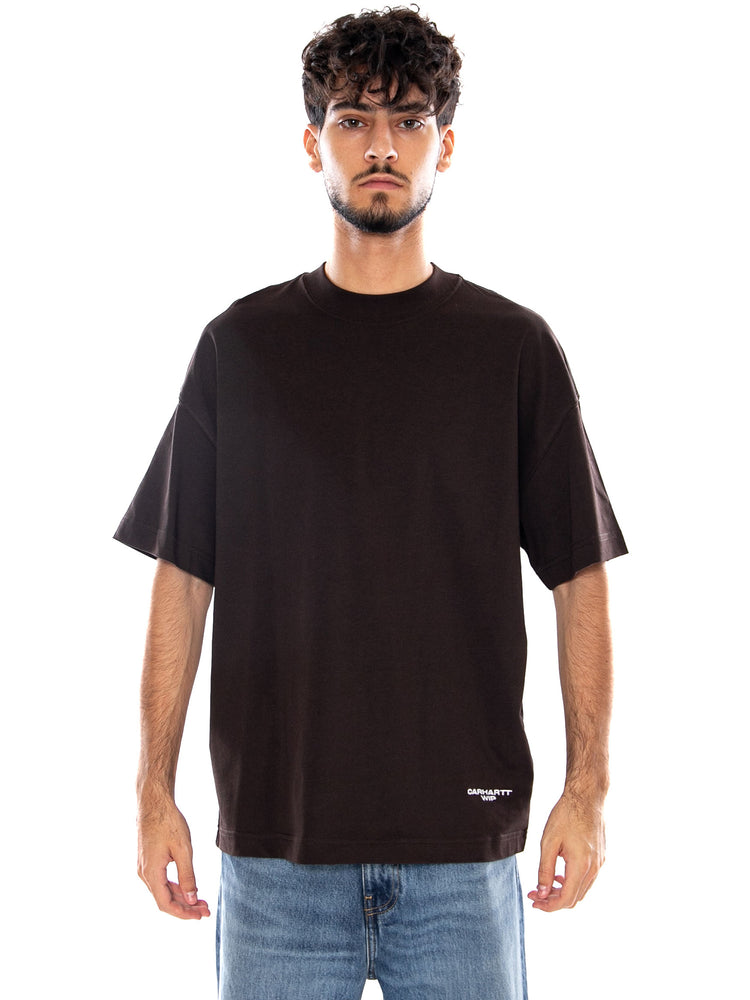 S/S CHAPTER SCRIPT T-SHIRT TOBACCO / WHITE - Maglietta Girocollo Uomo Marrone I037112 3XNXX CARHARTT WIP 