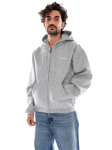 HOODED EBBERT JACKET GREY HEATHER / WHITE - Felpa con Cappuccio e Zip Uomo Grigia  Uomo CARHARTT WIP