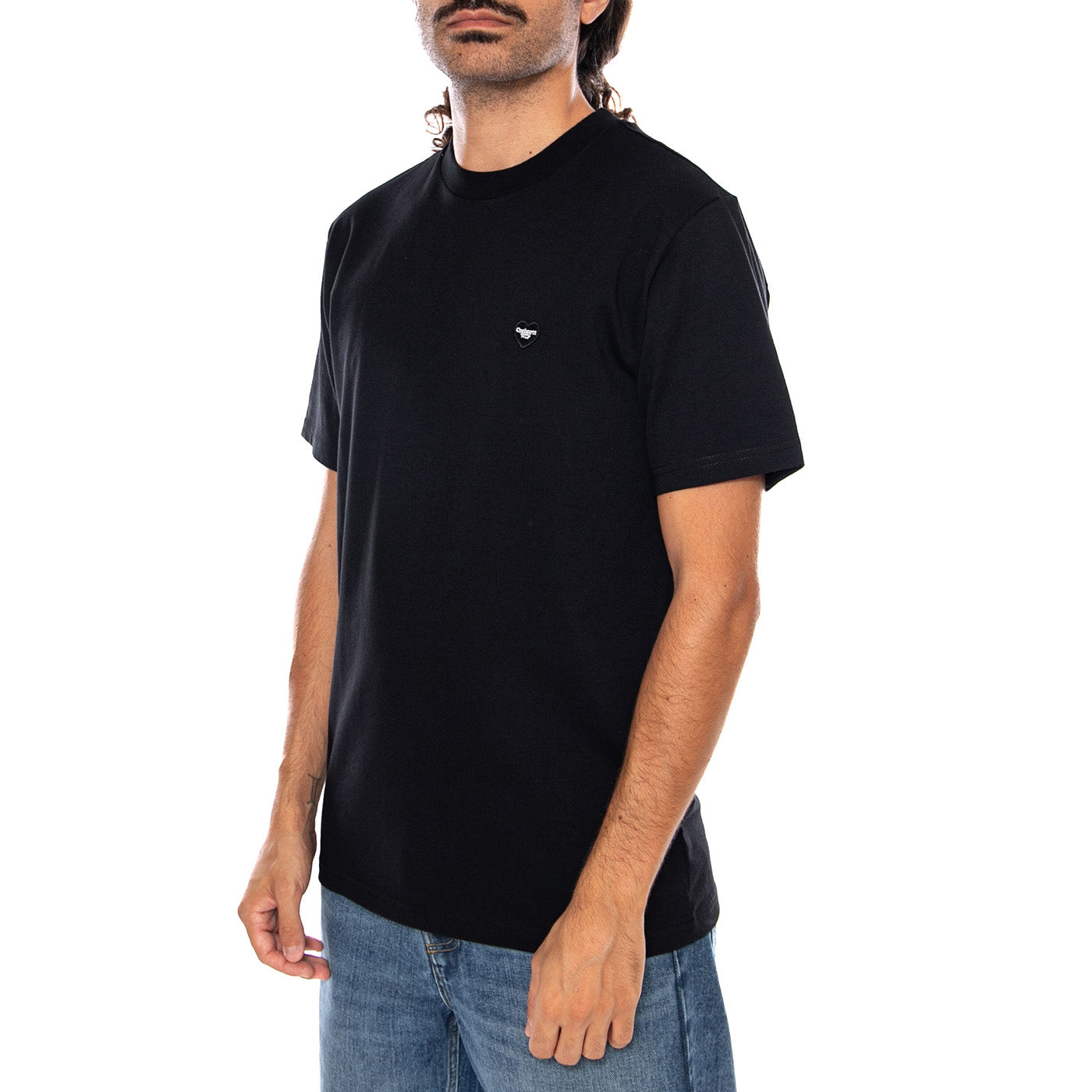 S/S SMALL HEART T-SHIRT BLACK / BLACK - Maglietta Girocollo Uomo Nera I037116 00EXX CARHARTT WIP 
