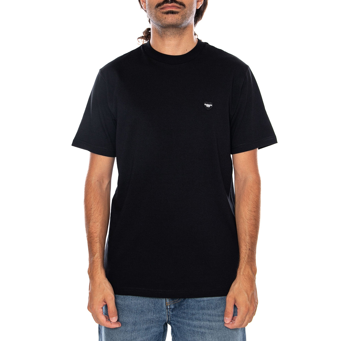 S/S SMALL HEART T-SHIRT BLACK / BLACK - Maglietta Girocollo Uomo Nera I037116 00EXX CARHARTT WIP 