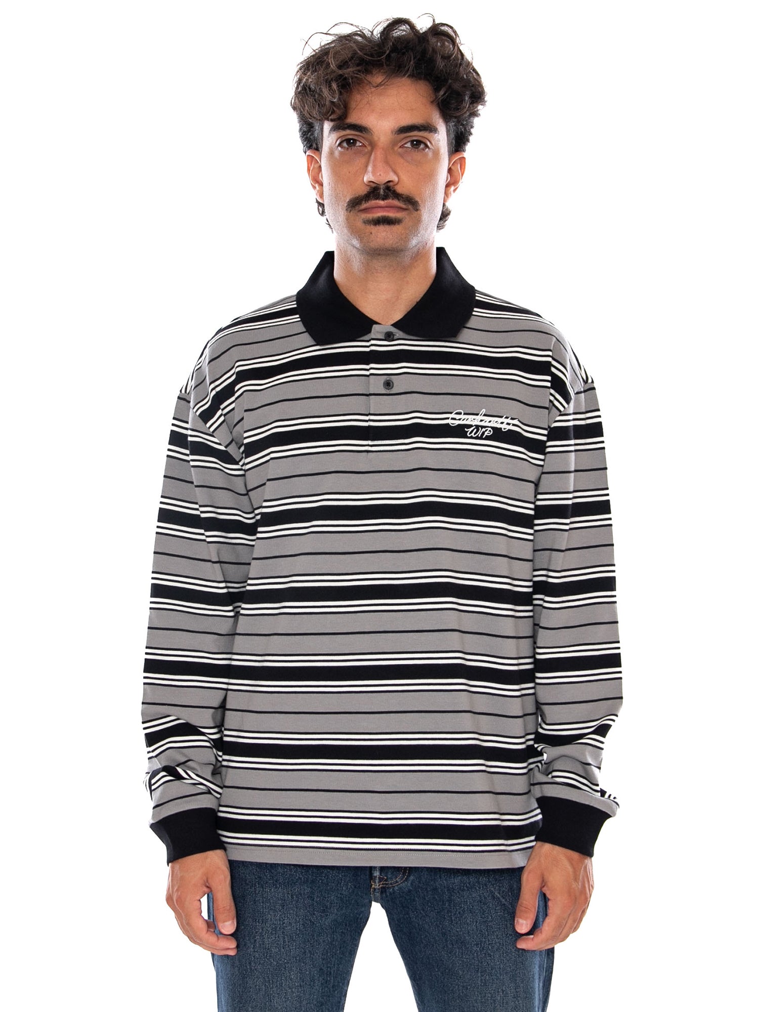 CARHARTT WIP L/S DEVITT RUGBY SHIRT SHADE GREY - Polo Maniche Lunghe Uomo Multicolore I037117 3V0XX CARHARTT WIP 