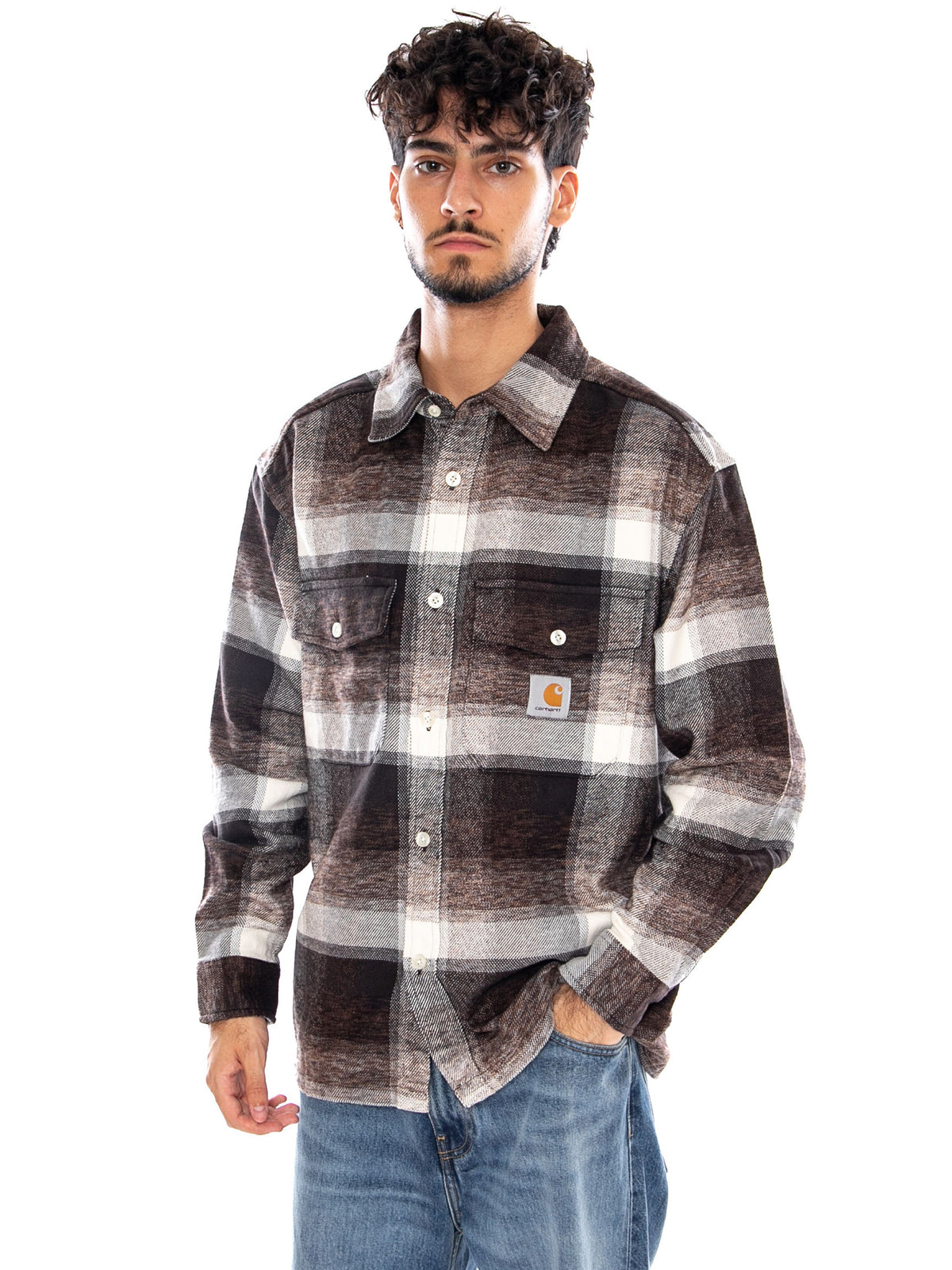 L/S ESTERSON SHIRT TOBACCO - Camicia Uomo Marrone a Quadri I037139 3ZIXX CARHARTT WIP 