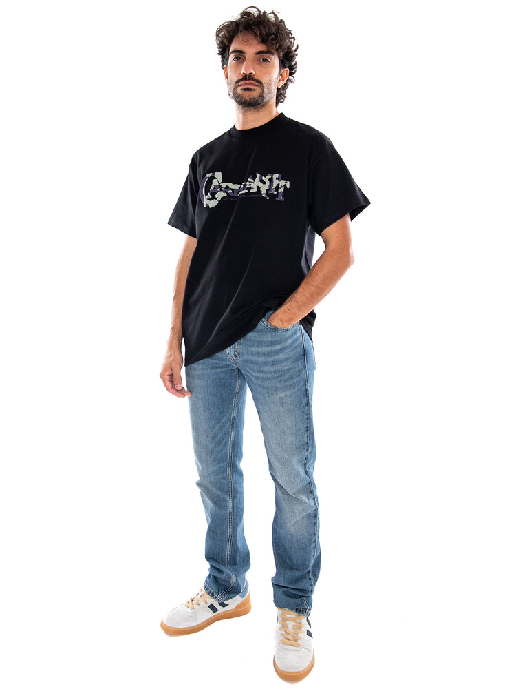 S/S Chinsel Script T-Shirt Black - Maglietta Girocollo Uomo Nera I037223 89XX CARHARTT WIP 