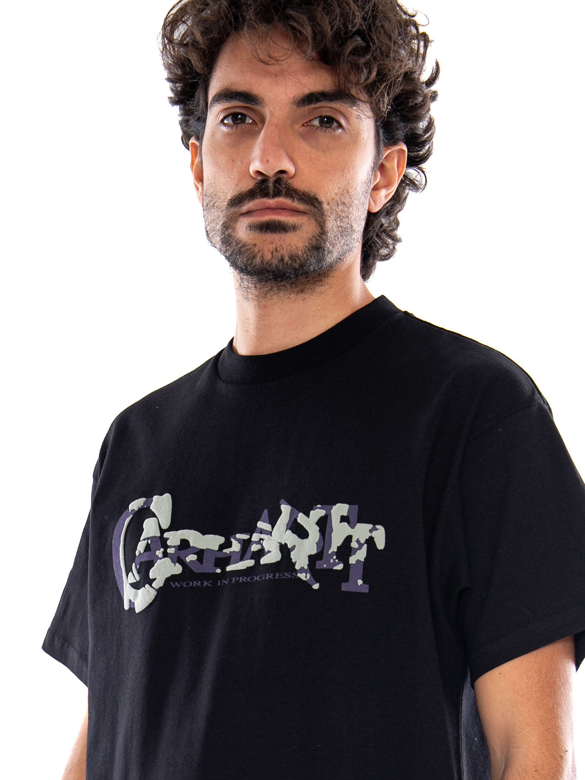S/S Chinsel Script T-Shirt Black - Maglietta Girocollo Uomo Nera I037223 89XX CARHARTT WIP 