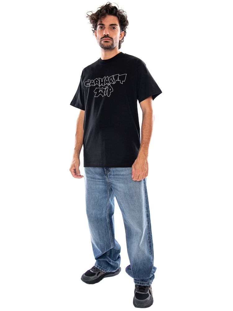 S/S BLINKERFLUID T-SHIRT BLACK - Maglietta Girocollo Uomo Nera I037237 89XX CARHARTT WIP 
