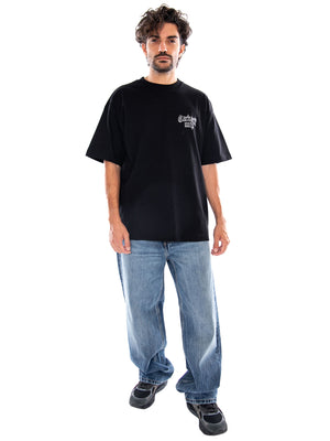 S/S BLACKLETTER T-SHIRT BLACK - Maglietta Girocollo Uomo Nera I037245 89XX CARHARTT WIP 