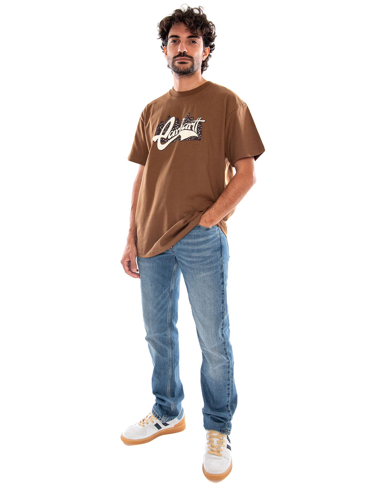 S/S Boogie Night T-Shirt WIP H Brown - Maglietta Girocollo Uomo Marrone I037253 3TGXX CARHARTT WIP 