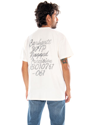 S/S Hatching Script T-Shirt Wax Garment Dyed - Maglietta Girocollo Uomo Beige I037258 D6GD CARHARTT WIP 